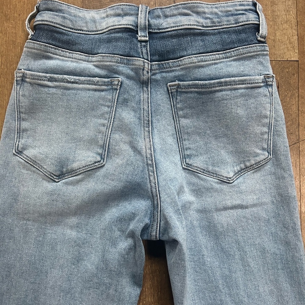 Flying Monkey High Rise Two-Tone Panel Skinny Cropped Ankle Jeans | Size 25 - Picture 9 of 10